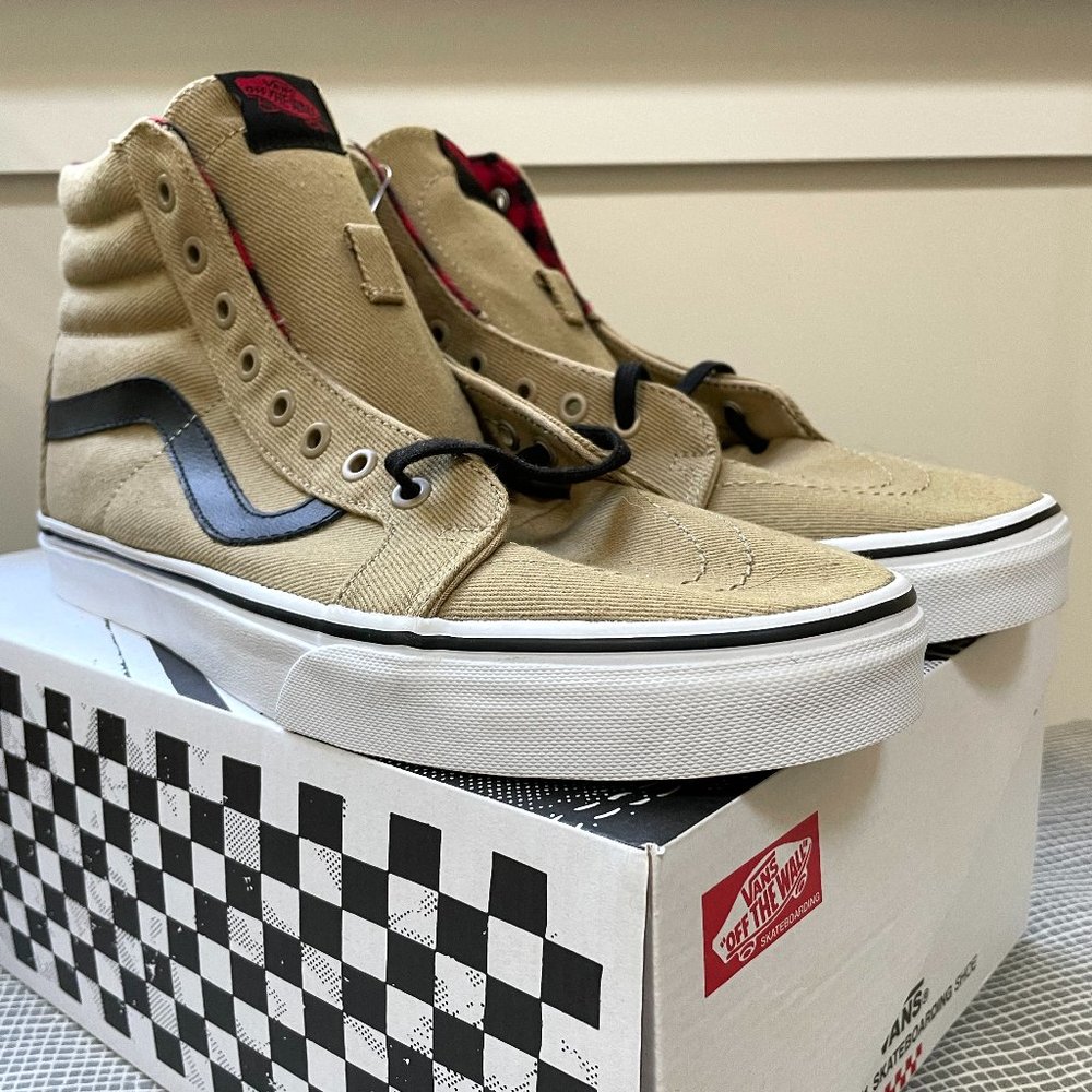 Vans Men's Sk8-hi Tan Buffalo Check Size 13